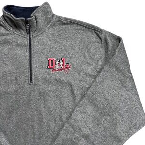 Disneyland Resort‎ Mickey Mouse Gray Pullover 1/4 Zip Sweatshirt Mens XL